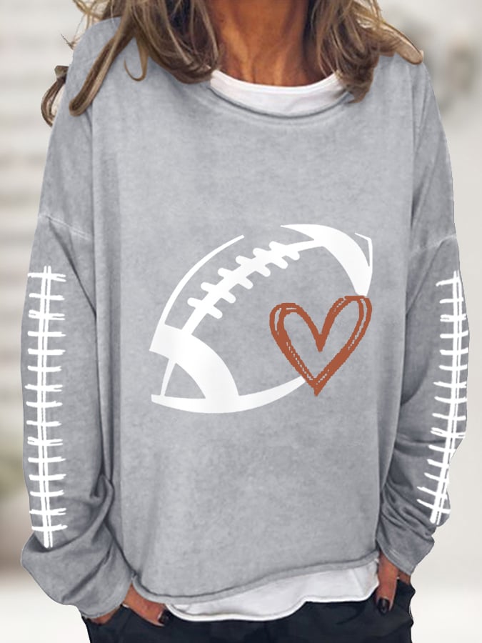 🔥Buy 2 Get 5% Off🔥Women's Football Love Casual Long-Sleeve T-Shirt