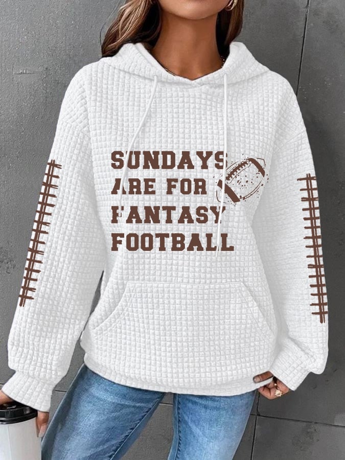 🔥Buy 2 Get 5% Off🔥Women's Sunday Are For Fantasy Football Gameday Casual Waffle Hoodie