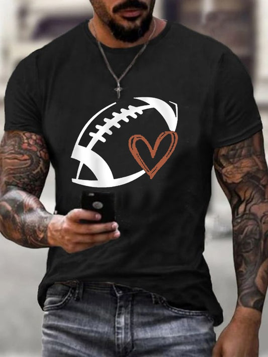 Men's Football Lover Casual Cotton Tee