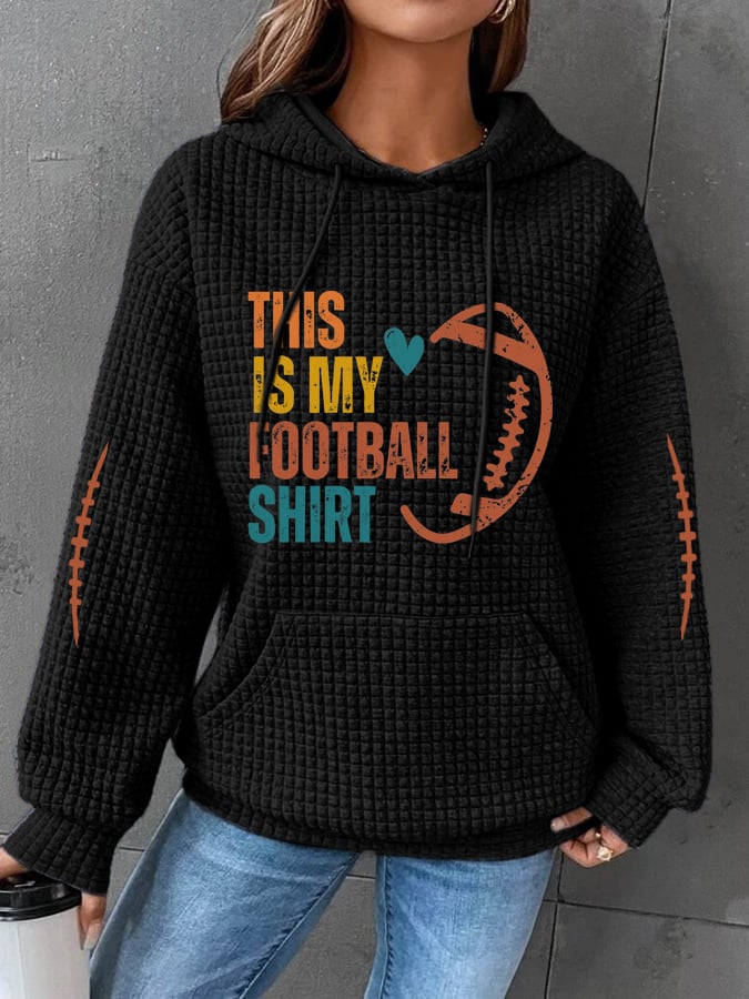 🔥Buy 2 Get 5% Off🔥Women's This Is My Football Shirt Print Sweatshirt