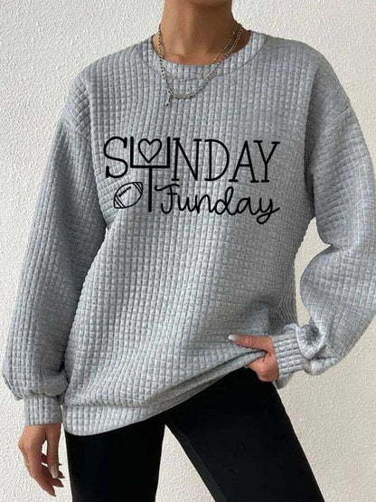 🔥Buy 2 Get 5% Off🔥Women's Sunday Funday Football Print Sweatshirt