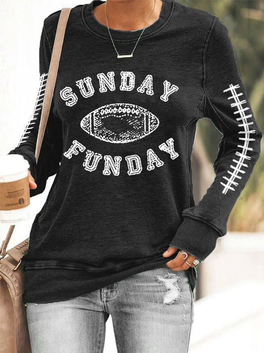 🔥Buy 2 Get 5% Off🔥Women's Sunday Funday Football Fans Lovers Gameday Casual Sweatshirt