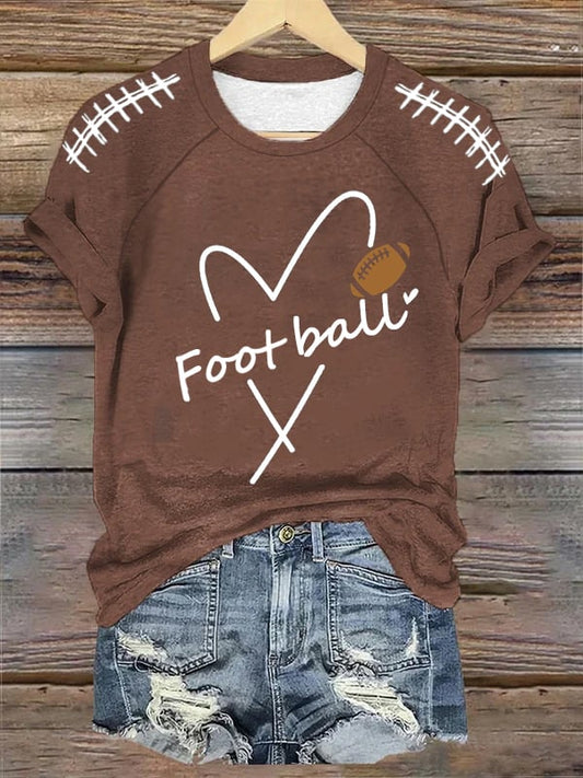 Women's Football Print Casual T-Shirt