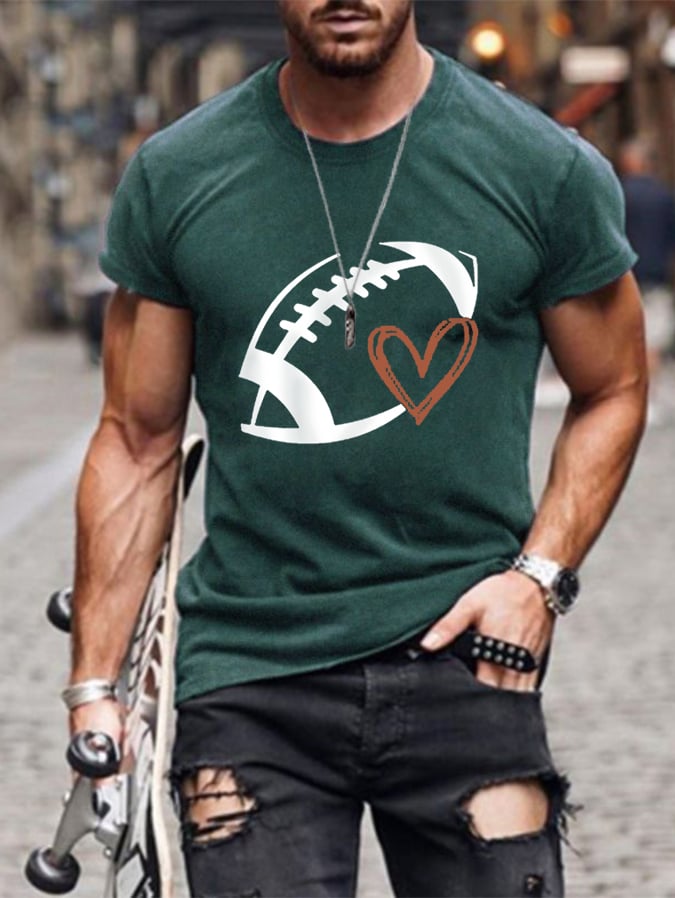 Men's Football Lover Casual Cotton Tee