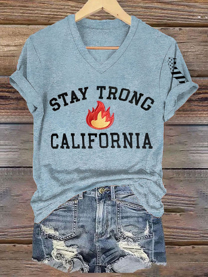 Women's Stat Trong California Printed Short-Sleeved T-Shirt