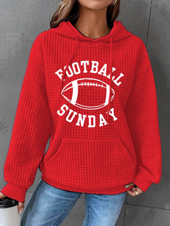 🔥Buy 2 Get 5% Off🔥Women's Football Sunday Print Casual Hoodie