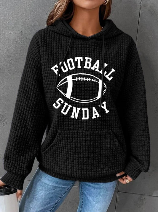 🔥Buy 2 Get 5% Off🔥Women's Football Sunday Print Casual Hoodie