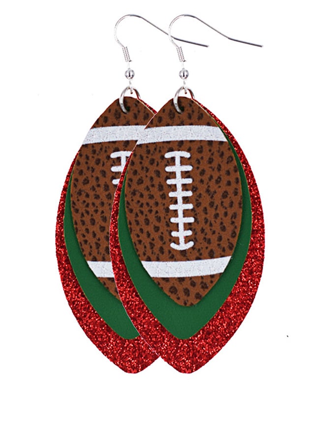 Rugby Drop Leather Earrings