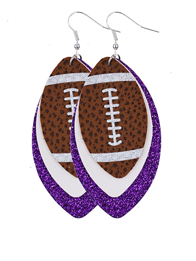 Rugby Drop Leather Earrings