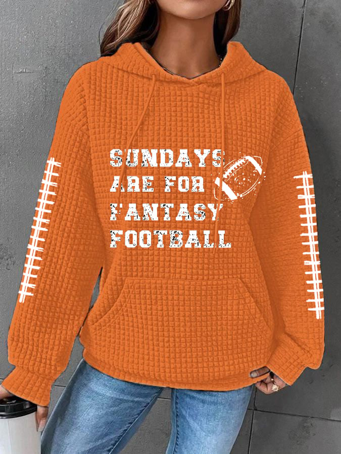 🔥Buy 2 Get 5% Off🔥Women's Sunday Are For Fantasy Football Gameday Casual Waffle Hoodie