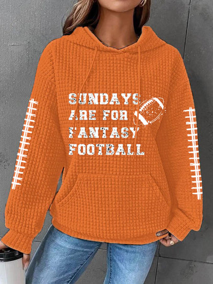 🔥Buy 2 Get 5% Off🔥Women's Sunday Are For Fantasy Football Gameday Casual Waffle Hoodie