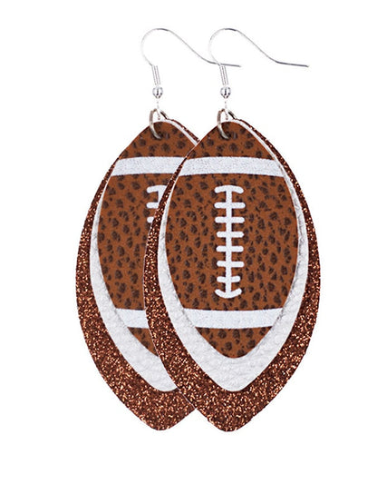 Rugby Drop Leather Earrings