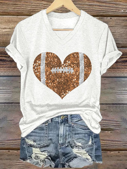 🔥Buy 2 Get 5% Off🔥Women's Sequined Football Print Casual T-Shirt