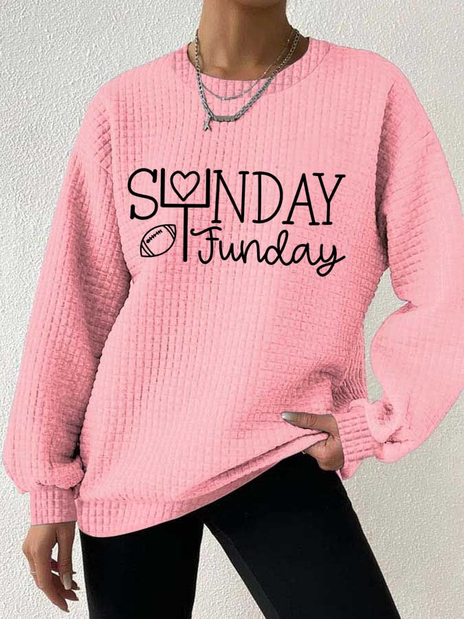 🔥Buy 2 Get 5% Off🔥Women's Sunday Funday Football Print Sweatshirt