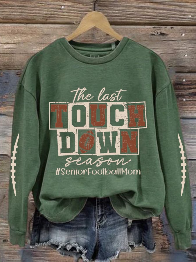 🔥Buy 2 Get 5% Off🔥Women's The Last Touchdown Season Print Round Neck Sweatshirt