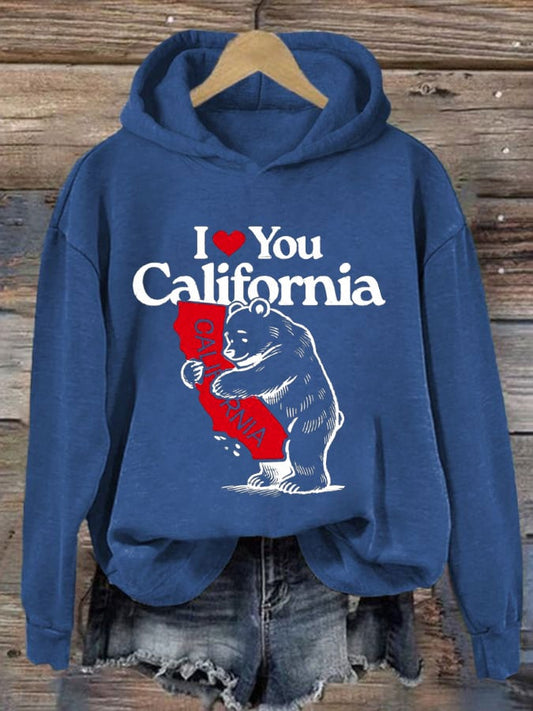 Women's California Strong Print Casual Hoodie