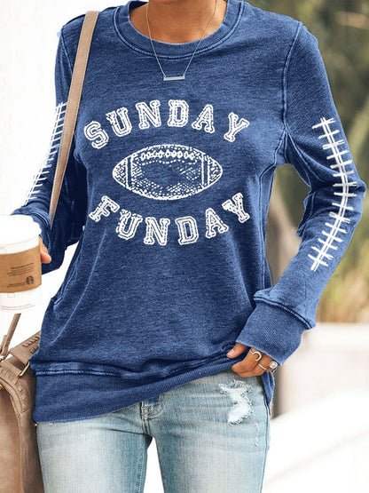 🔥Buy 2 Get 5% Off🔥Women's Sunday Funday Football Fans Lovers Gameday Casual Sweatshirt