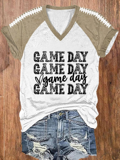 🔥Buy 2 Get 5% Off🔥Women's Football Fans Lovers Gameday Casual V-Neck Tee