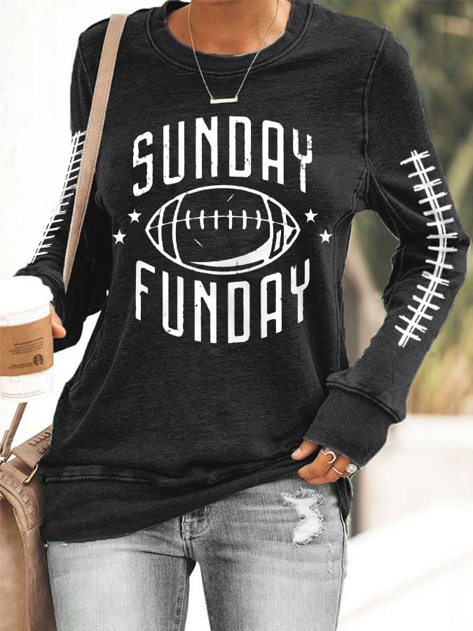 🔥Buy 2 Get 5% Off🔥Women's Sunday Funday Football Fans Gameday Casual Sweatshirt