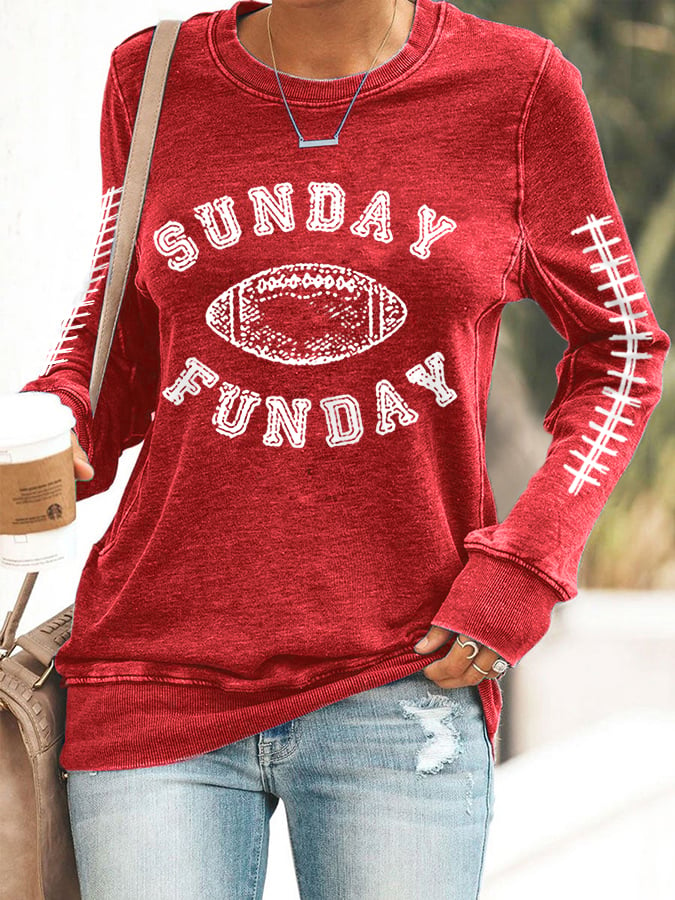 🔥Buy 2 Get 5% Off🔥Women's Sunday Funday Football Fans Lovers Gameday Casual Sweatshirt