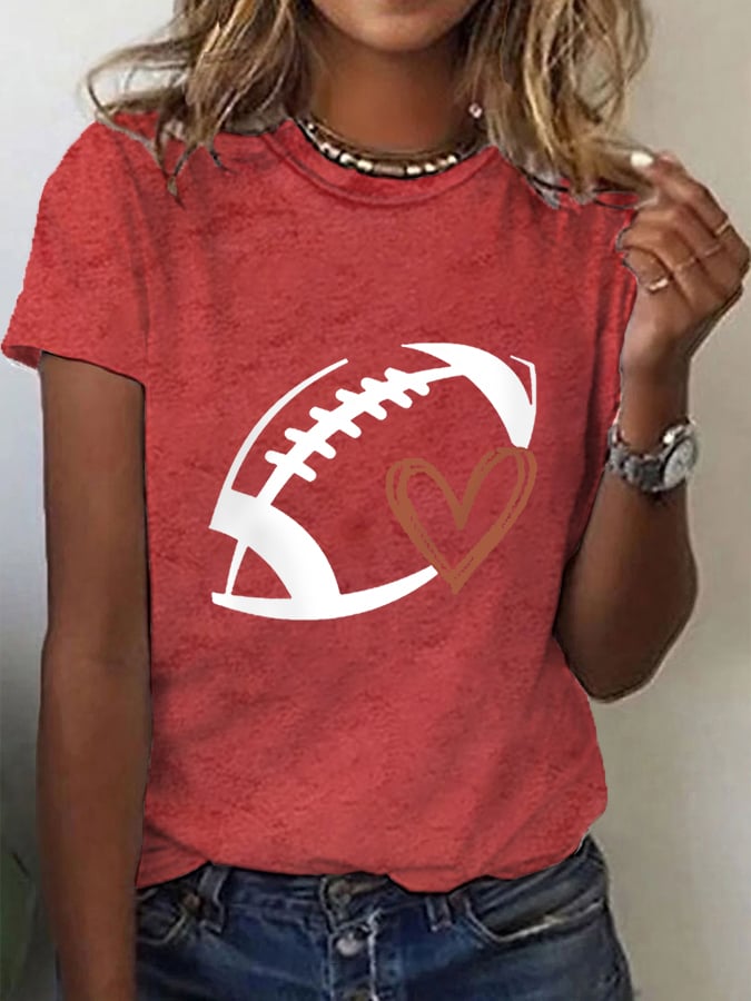 Women's Football Lovers Fans Gameday Casual Cotton Tee