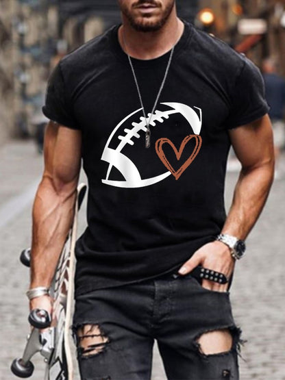 Men's Football Lover Casual Cotton Tee