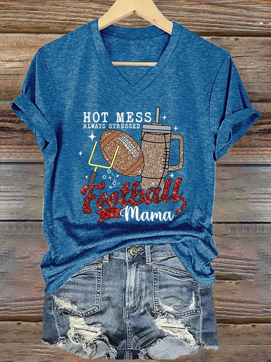 🔥Buy 2 Get 5% Off🔥Women's American Football Print Casual T-Shirt