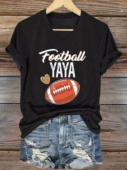 Women's Football YaYa Print Casual T-Shirt