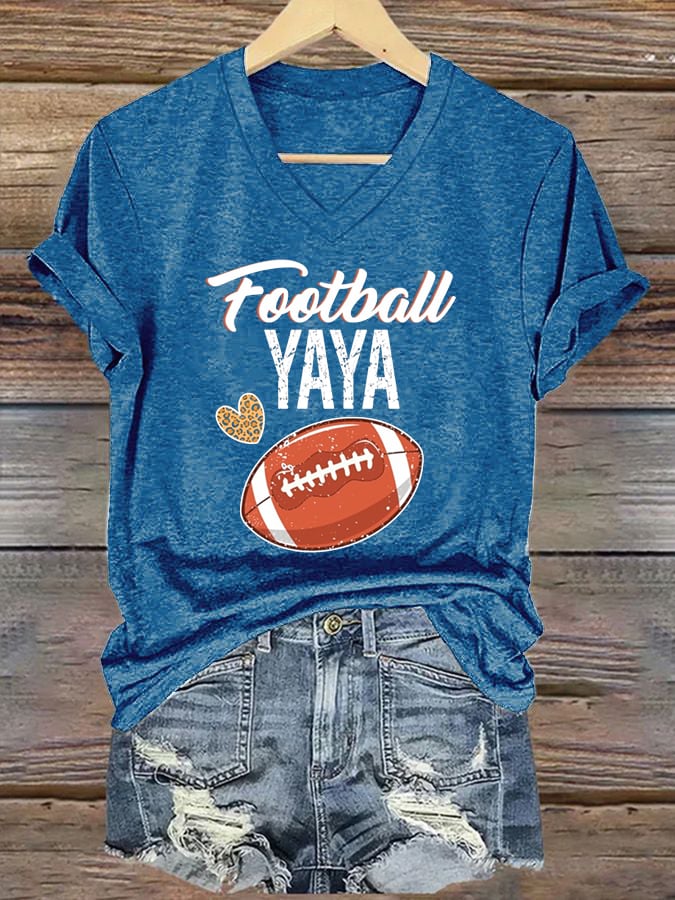 Women's Football YaYa Print Casual T-Shirt