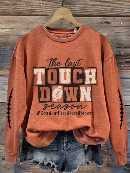 🔥Buy 2 Get 5% Off🔥Women's The Last Touchdown Season Print Round Neck Sweatshirt