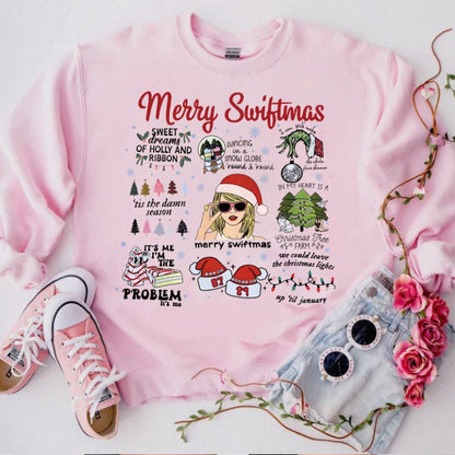 Swiftie Collage Merry Swiftiemas Swiftie Sweatshirt