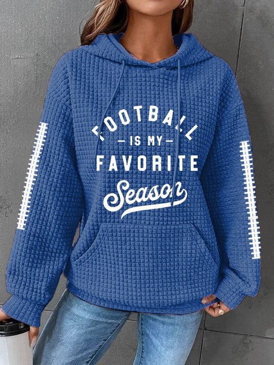 🔥Buy 2 Get 5% Off🔥Women's Football Fans Lovers Football Is My Favorite Season Casual Waffle Hoodie