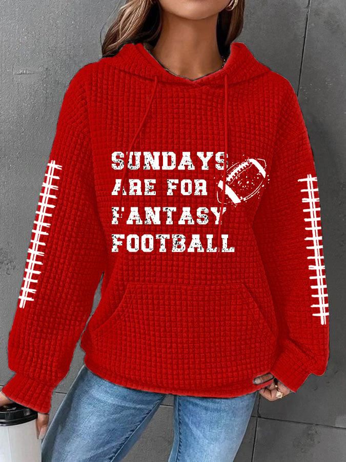 🔥Buy 2 Get 5% Off🔥Women's Sunday Are For Fantasy Football Gameday Casual Waffle Hoodie