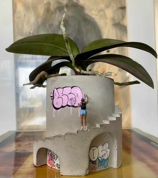 Handmade Street Art Graffiti Concrete Planter