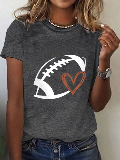 Women's Football Lovers Fans Gameday Casual Cotton Tee