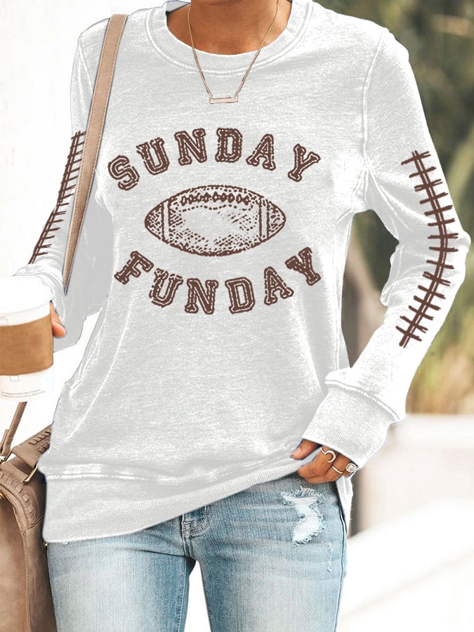 🔥Buy 2 Get 5% Off🔥Women's Sunday Funday Football Fans Lovers Gameday Casual Sweatshirt