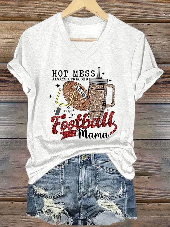 🔥Buy 2 Get 5% Off🔥Women's American Football Print Casual T-Shirt