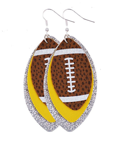 Rugby Drop Leather Earrings