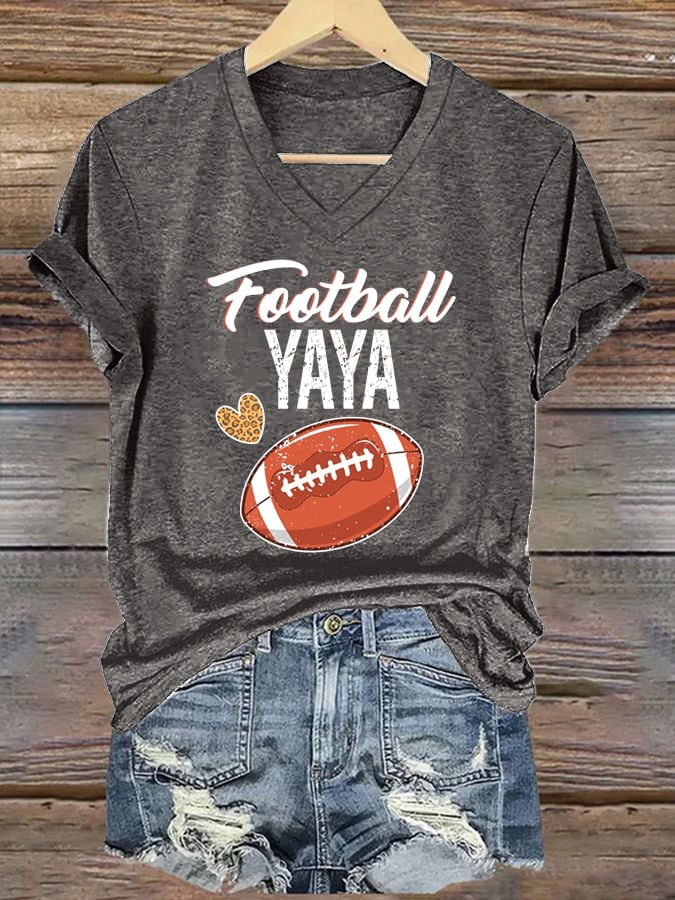 Women's Football YaYa Print Casual T-Shirt