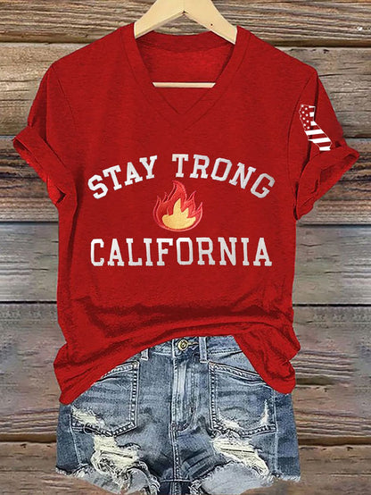 Women's Stat Trong California Printed Short-Sleeved T-Shirt