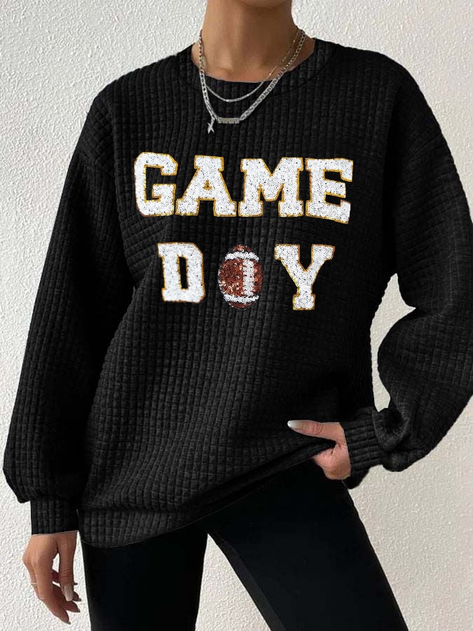 🔥Buy 2 Get 5% Off🔥Women's Sequined Football Print Sweatshirt