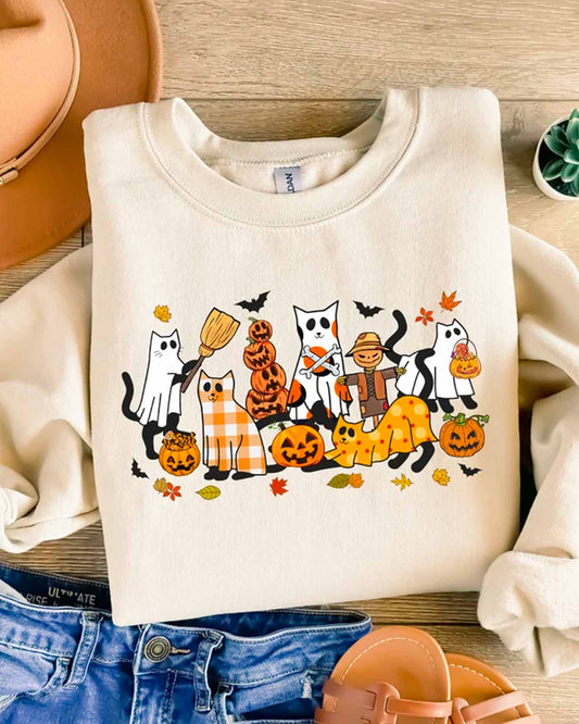 Ghost Cat Halloween - Sweatshirt. Tshirt. Hoodie