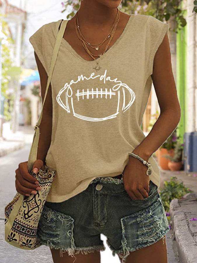 🔥Buy 2 Get 5% Off🔥Women's Gameday Football Lover Casual Sleeveless Tee