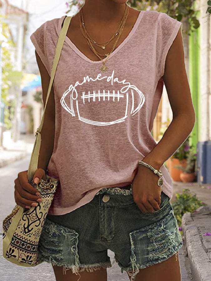 🔥Buy 2 Get 5% Off🔥Women's Gameday Football Lover Casual Sleeveless Tee