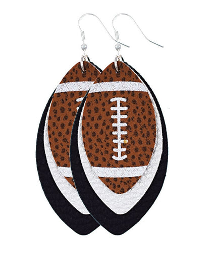 Rugby Drop Leather Earrings