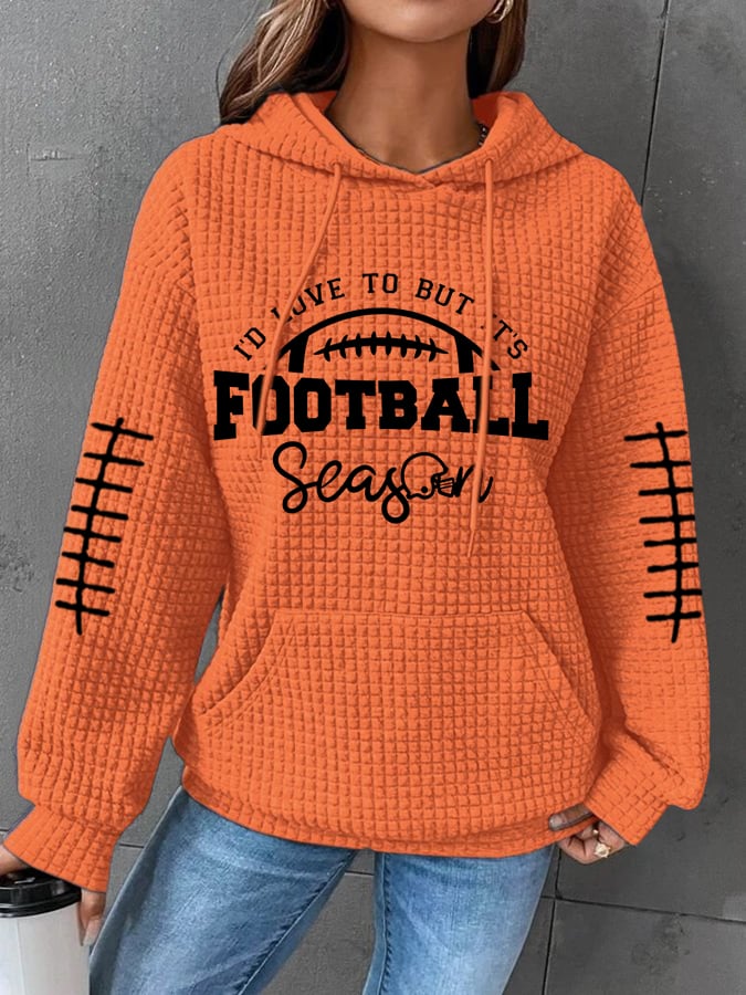 🔥Buy 2 Get 5% Off🔥Women's I'd love to but it's football season Print Casual Hoodie