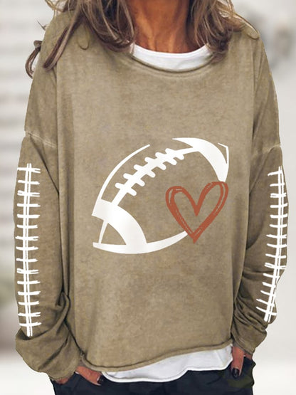 🔥Buy 2 Get 5% Off🔥Women's Football Love Casual Long-Sleeve T-Shirt