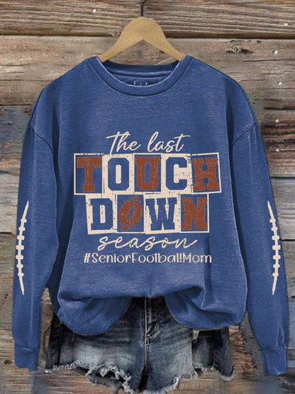 🔥Buy 2 Get 5% Off🔥Women's The Last Touchdown Season Print Round Neck Sweatshirt