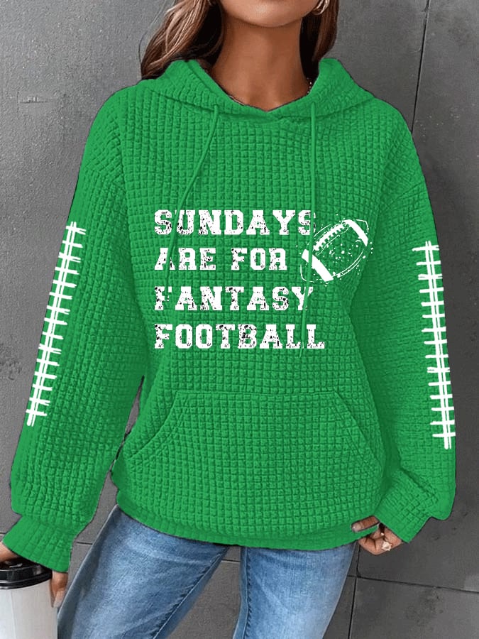 🔥Buy 2 Get 5% Off🔥Women's Sunday Are For Fantasy Football Gameday Casual Waffle Hoodie