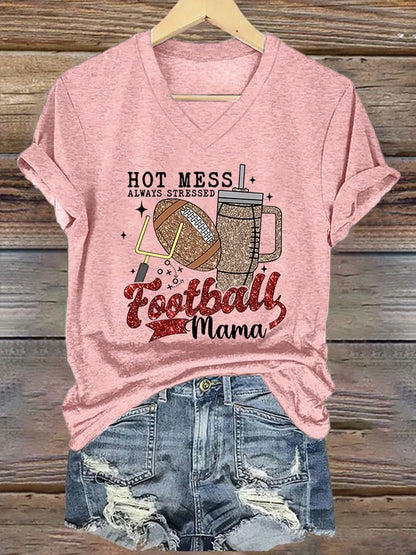 🔥Buy 2 Get 5% Off🔥Women's American Football Print Casual T-Shirt